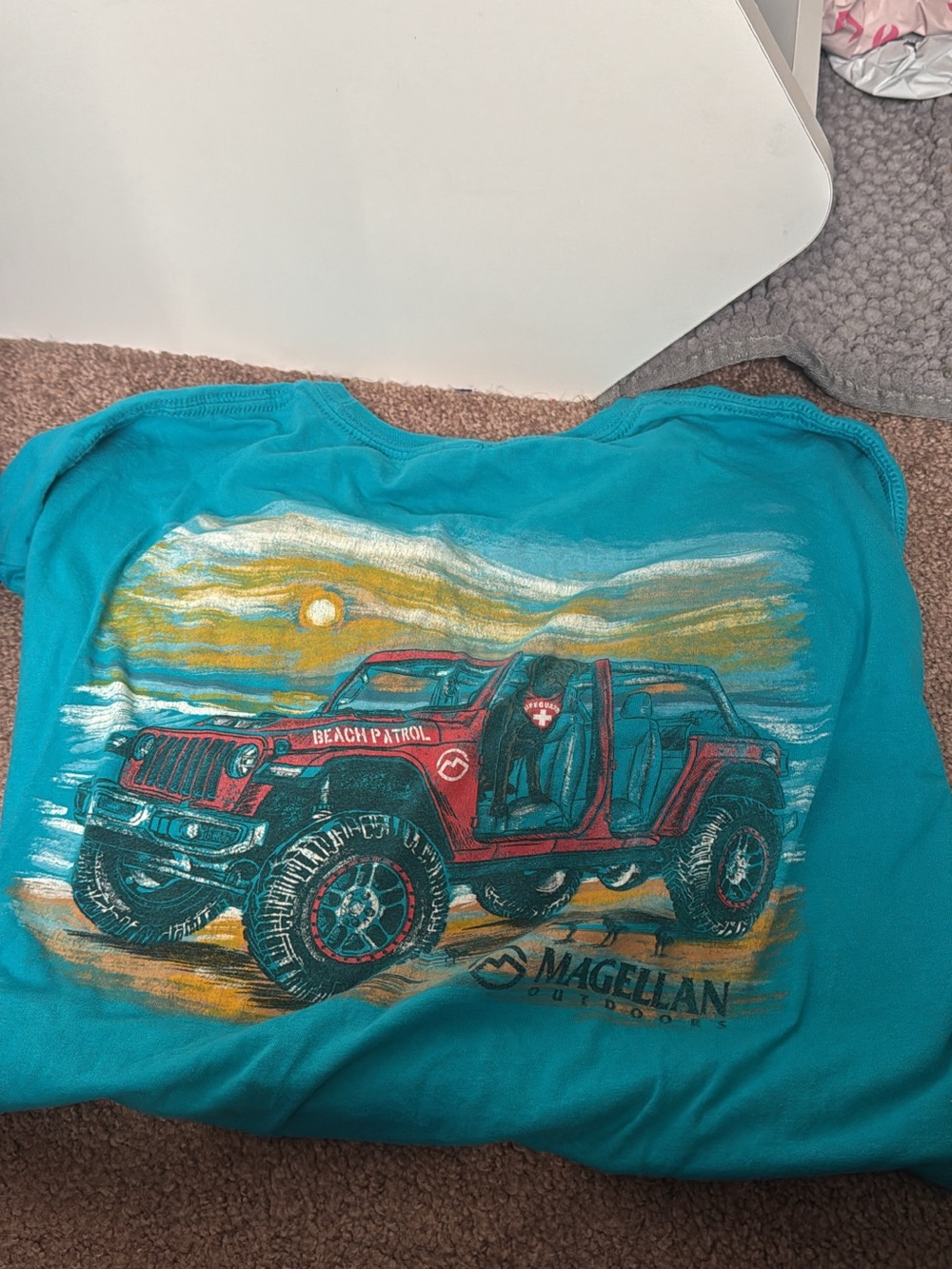Magellan Outdoors Teal Graphic Beach Patrol Jeep Tee